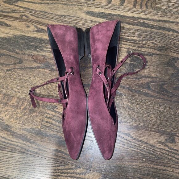 REBECCA MINKOFF Women's Faye Suede Studded Shoes Ankle Strap Flats Size 9 $125 - Picture 4 of 8